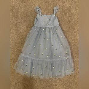 Blue Floral Tulle Dress
